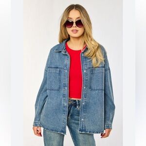 ashley vintage charm denim Jean jacket Oversized Size L
